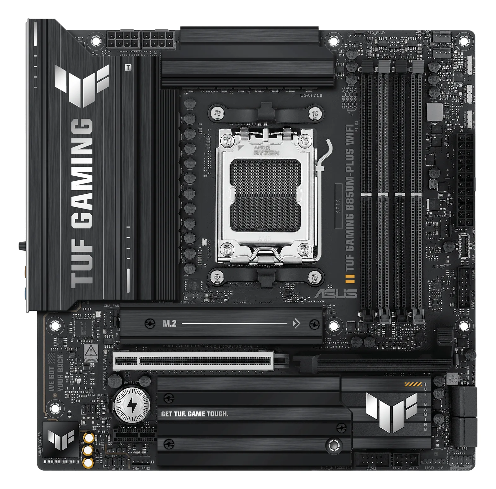 ASUS TUF GAMING B850M-PLUS WIFI - Motherboard - micro ATX - Socket AM5 - AMD B850 - Onboard-Grafik (CPU erforderlich), Ansicht 3