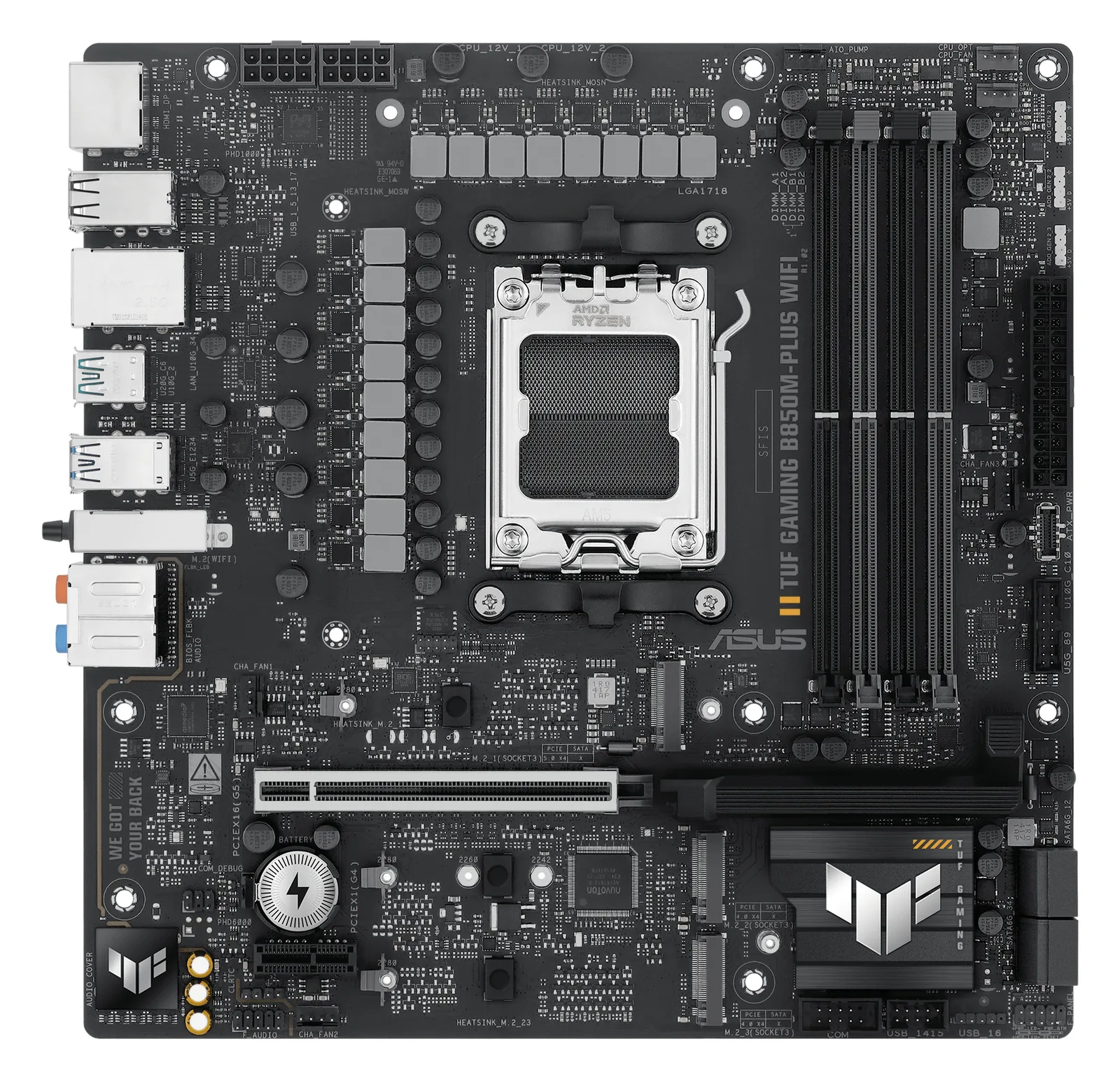 ASUS TUF GAMING B850M-PLUS WIFI - Motherboard - micro ATX - Socket AM5 - AMD B850 - Onboard-Grafik (CPU erforderlich), Ansicht 4