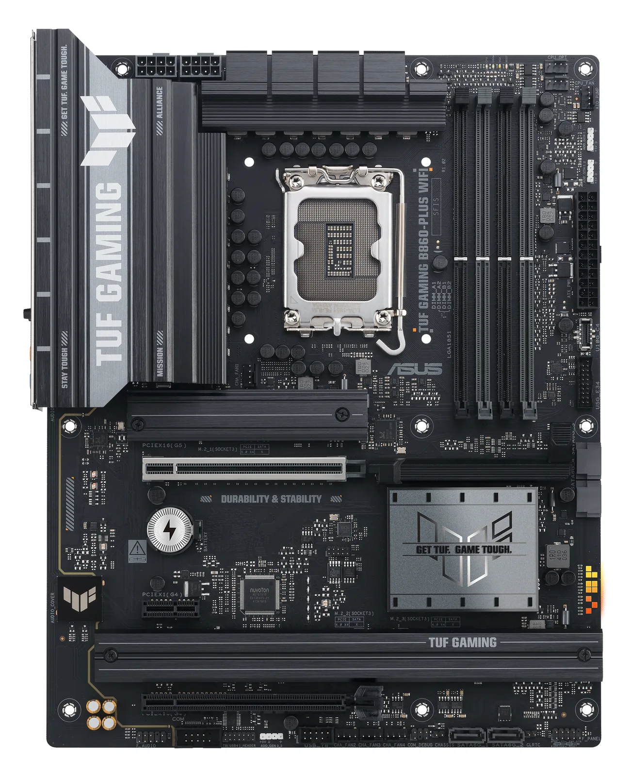 ASUS TUF GAMING B860-PLUS WIFI - Motherboard - ATX - LGA1851-Sockel - B860 Chipsatz - Onboard-Grafik (CPU erforderlich), Ansicht 2