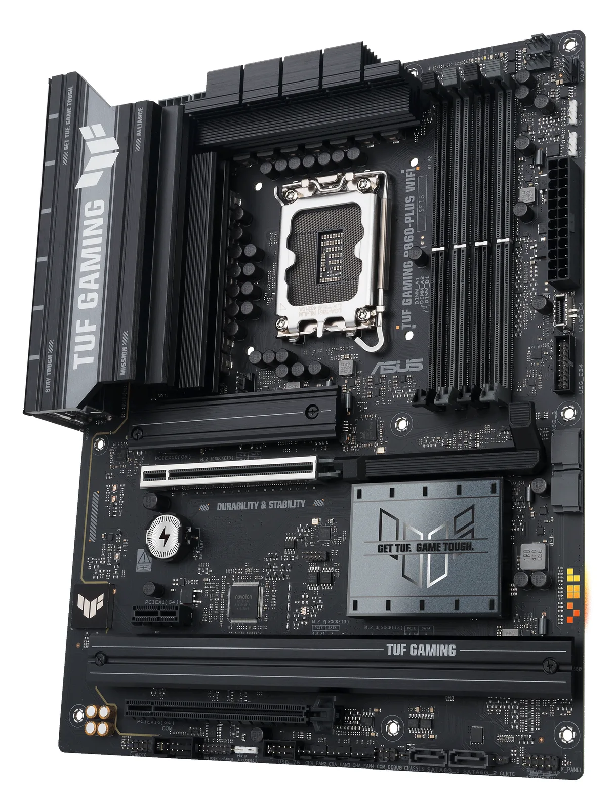 ASUS TUF GAMING B860-PLUS WIFI - Motherboard - ATX - LGA1851-Sockel - B860 Chipsatz - Onboard-Grafik (CPU erforderlich), Ansicht 3