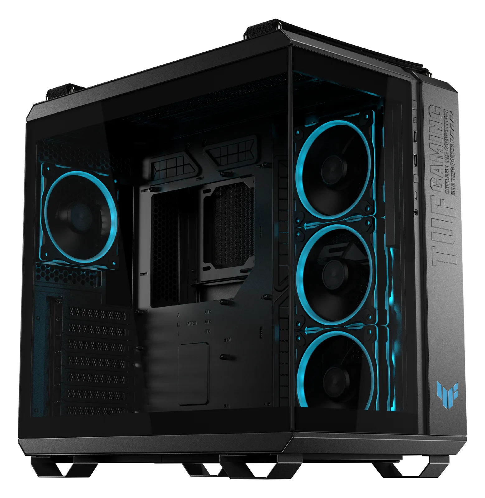 ASUS TUF Gaming GT502 Horizon - Mid tower Gaming - ATX - Seitenteil mit Fenster (gehärtetes Glas) - schwarz, Ansicht 4