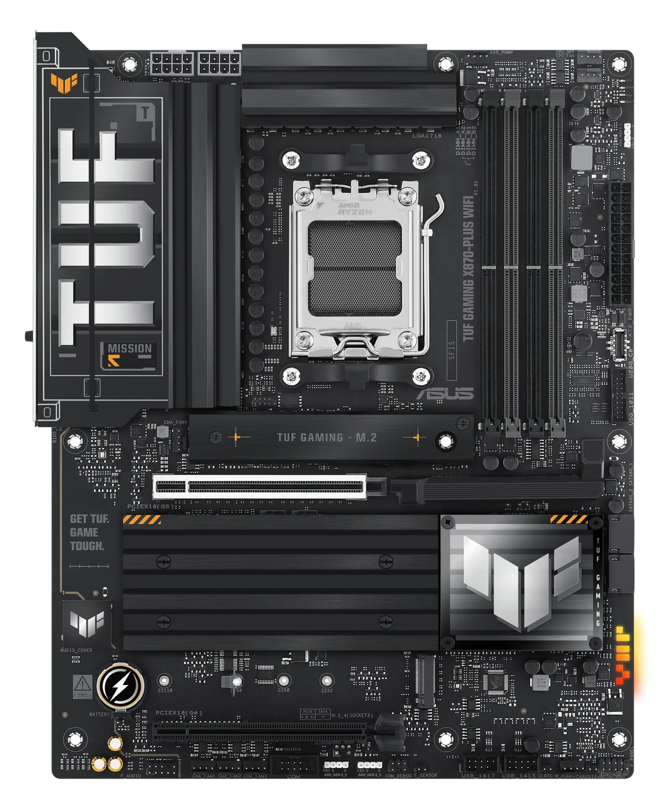 ASUS TUF GAMING X870-PLUS WIFI - Motherboard - ATX - Socket AM5 - AMD X870 Chipsatz - USB4, USB-C 3.2 Gen 2x2, Ansicht 3