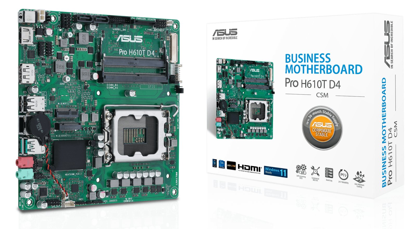 ASUS Pro H610T D4-CSM - Motherboard - Thin mini ITX - LGA1700-Sockel - H610 Chipsatz von LumaTech