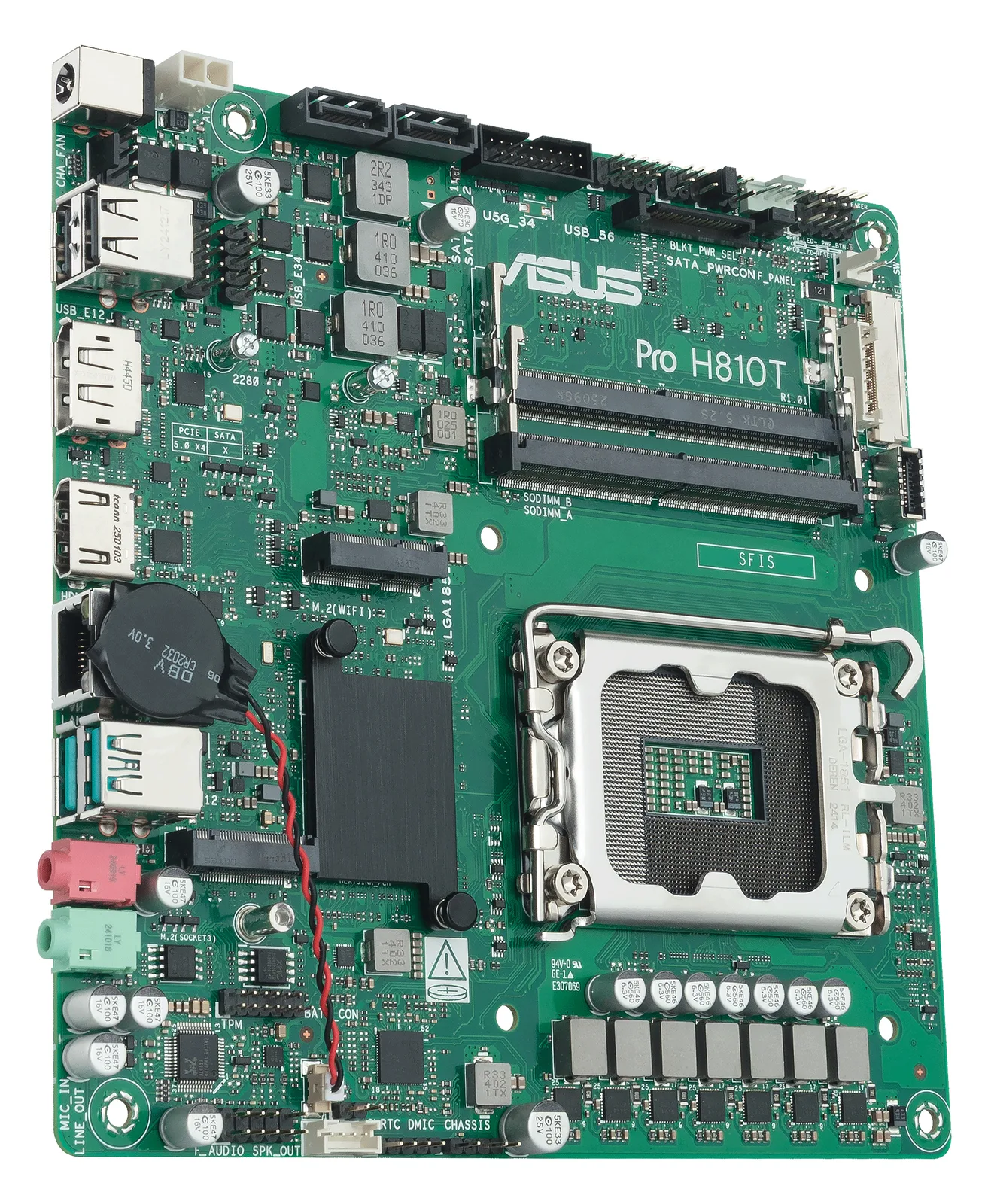 ASUS PRO H810T-CSM - Motherboard - Thin mini ITX - LGA1851-Sockel - H810 Chipsatz, Ansicht 4