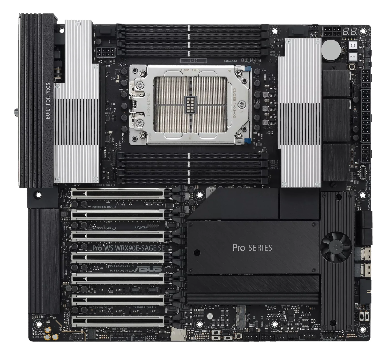 ASUS PRO WS WRX90E-SAGE SE - Motherboard - SSI EEB AST2600 - Socket sTR5 - AMD WRX90 Chipsatz - E-ATX, Ansicht 3