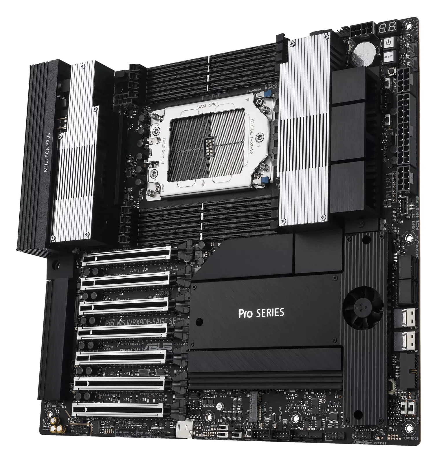 ASUS PRO WS WRX90E-SAGE SE - Motherboard - SSI EEB AST2600 - Socket sTR5 - AMD WRX90 Chipsatz - E-ATX, Ansicht 4