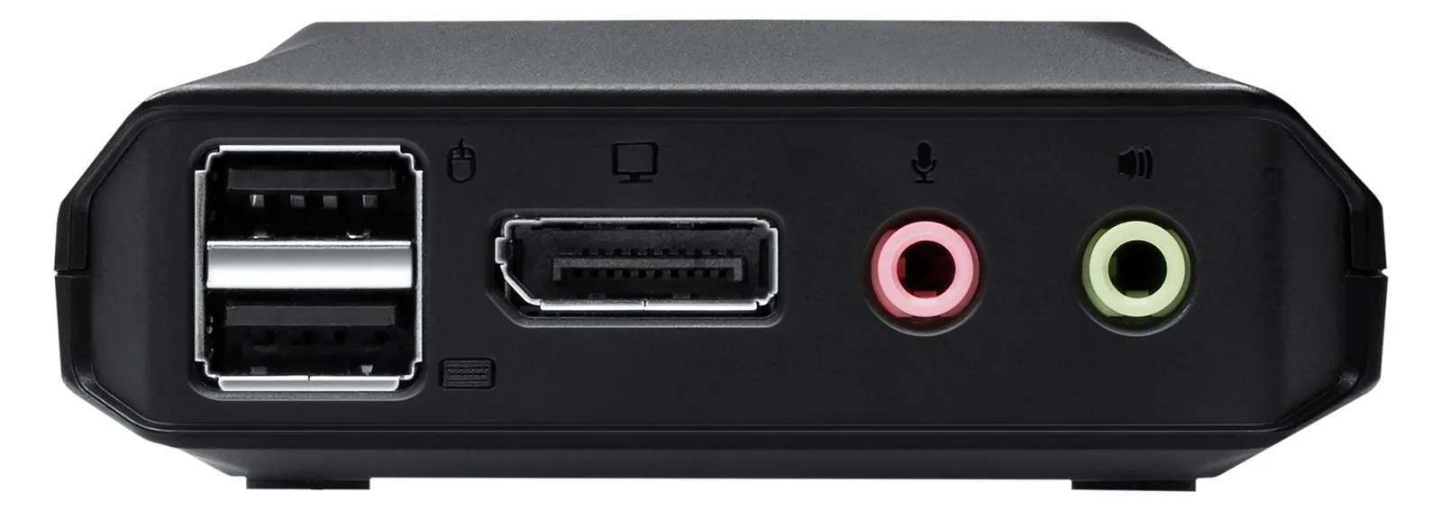 ATEN 2-Port USB-C-DisplayPort-Kabel KVM Switch - 4096 x 2160 Pixel - 4K Ultra HD - 0,74 W - Schwarz, Ansicht 2