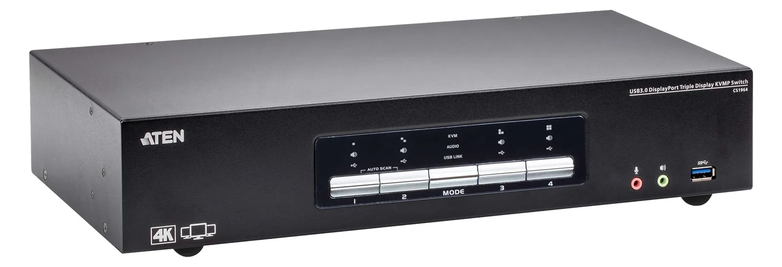 ATEN CS1964 - KVM-/Audio-/USB-Switch - 4 x KVM/Audio, Ansicht 3