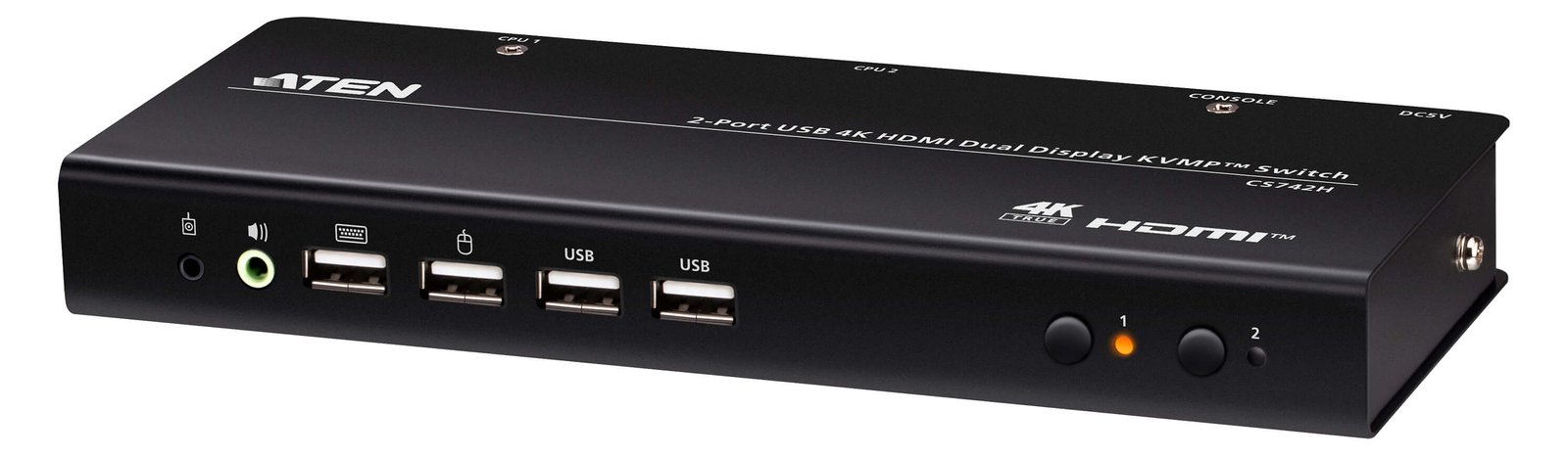 ATEN CS742H USB 4K HDMI Dual Display KVMP Switch - KVM-Umschalter - 2-Port