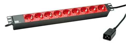 Bachmann 333.937 - 2 m - 9 AC-Ausgänge - indoor - Typ F - Aluminium - Schwarz - Rot, Ansicht 2