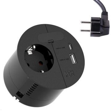 Bachmann BACH 938.201 LOOP IN CHARGE 1xCEE7/3 1xUSB A/C 22W 1xKBD 2,0m CEE7/7 von LumaTech