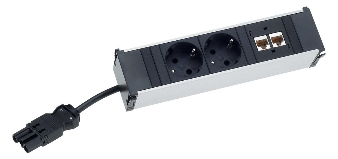 Bachmann CONI 2xCEE7/3 1xUSB A/C 22W 0.2m GST18 schwarz