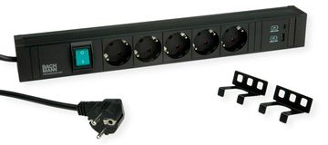 Bachmann CONNECT LINE - Steckdosenleiste - Ausgangsanschlüsse: 5 (USB, USB-C, 5 x Strom Typ F) von LumaTech