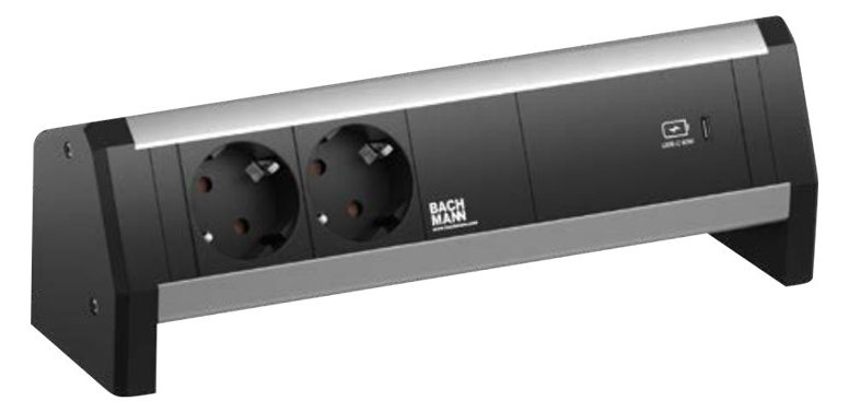 Bachmann DESK - Steckdosenleiste (oberflächenmontierbar) - Eingabe, Eingang GST18 - Ausgangsanschlüsse: 2 (GST18)