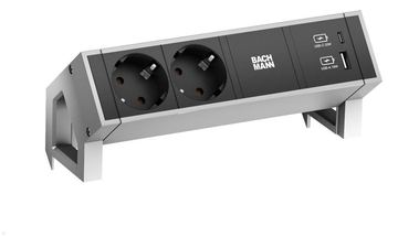 Bachmann Desk 2 - 2 AC-Ausgänge - Indoor - Typ F - Schwarz - Silber - 209 mm - 1 Stück(e) von LumaTech
