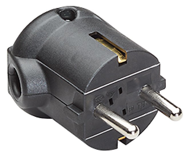 Bachmann Schutzkontaktstecker Winkel schwarz bruchfest montierbar IP 20