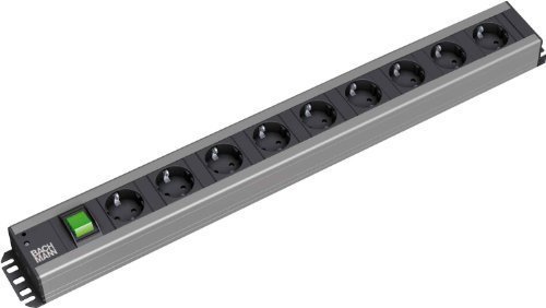 Bachmann Steckdosenleiste - Wechselstrom 230 V - 1-phasig - Eingabe, Eingang CEE 7/7 - Ausgangsanschlüsse: 9 (CEE 7/3)