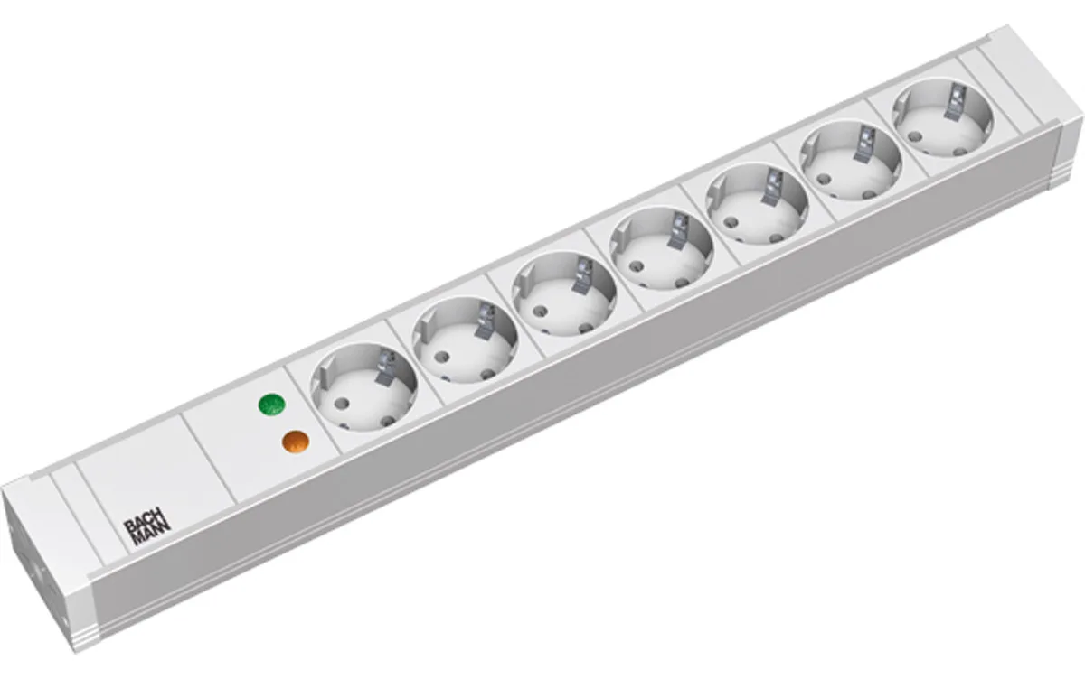 Bachmann Steckdosenleiste (Rack - einbaufähig) - Wechselstrom 230 V - Ausgangsanschlüsse: 7 - 1U - 48.3 cm (19), Ansicht 2