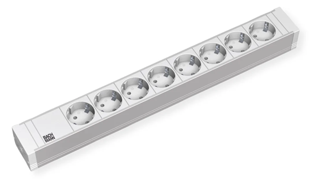 Bachmann Steckdosenleiste (Rack - einbaufähig) - Wechselstrom 230 V - Ausgangsanschlüsse: 8 - 1U - 48.3 cm (19), Ansicht 2