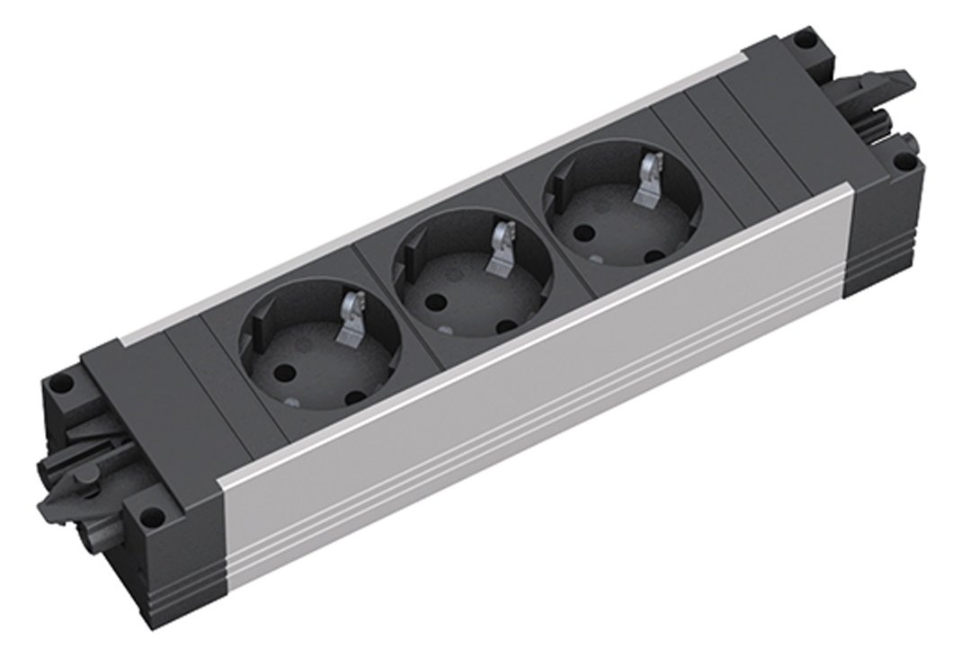Bachmann Steckdosenleiste STEP ALU 3XCEE7/3GST18I3