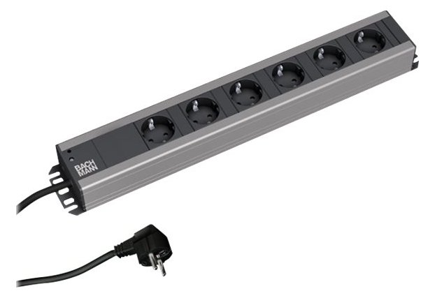 Bachmann Stromverteilungseinheit (Rack - einbaufähig) - Wechselstrom 230 V - Ausgangsanschlüsse: 6 (CEE 7/3) von LumaTech