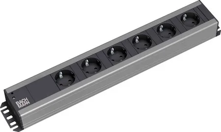 Bachmann Stromverteilungseinheit (Rack - einbaufähig) - Wechselstrom 230 V - Ausgangsanschlüsse: 6 (CEE 7/3), Ansicht 2