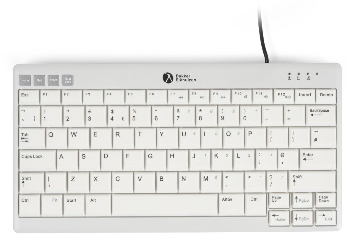 Bakker Elkhuizen UltraBoard 950 V2 - Tastatur - compact USB-C Hellgrau - TL: UK, QWERTY