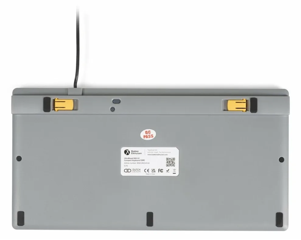 Bakker Elkhuizen UltraBoard 950 V2 - Tastatur - compact USB-C Hellgrau - TL: UK, QWERTY, Ansicht 4