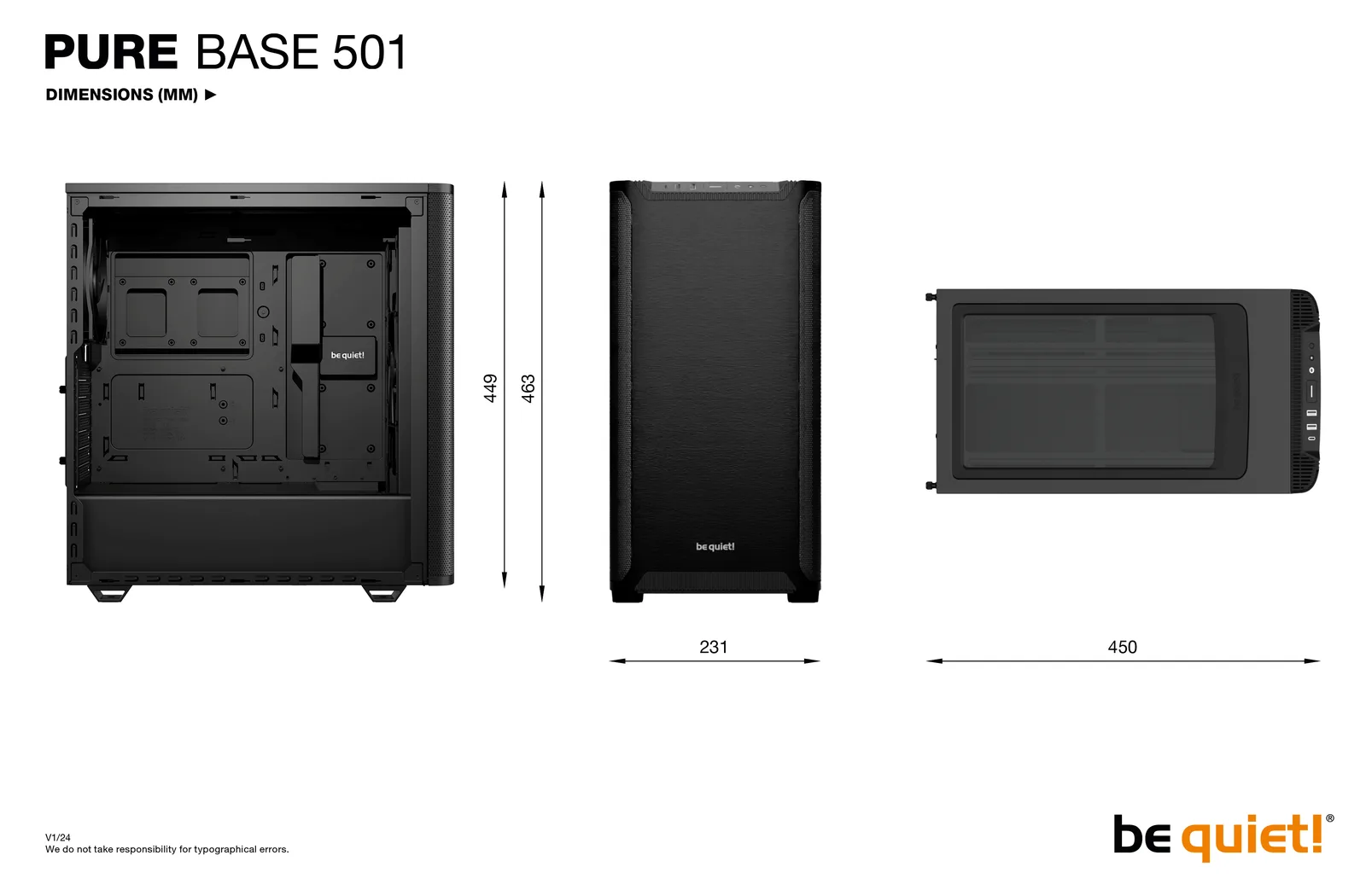 Be Quiet! ! PURE BASE 501 Black, Ansicht 2