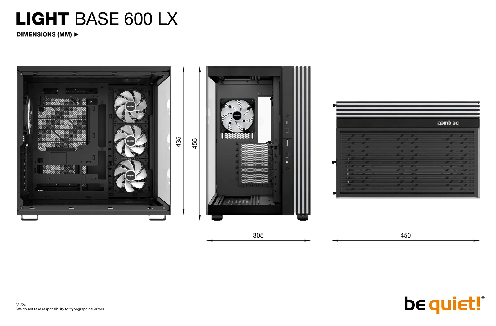 Be Quiet! Light Base 600 LX - Midi-Tower - ATX - Seitenteil mit Fenster (Glas) - Schwarz, Ansicht 2