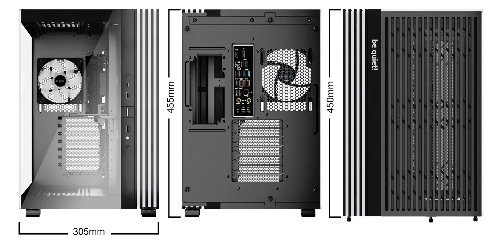 Be Quiet! Light Base 600 LX - Midi-Tower - ATX - Seitenteil mit Fenster (Glas) - Schwarz, Ansicht 3