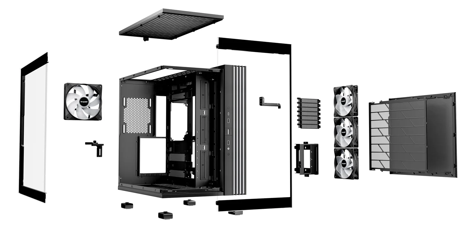 Be Quiet! Light Base 600 LX - Midi-Tower - ATX - Seitenteil mit Fenster (Glas) - Schwarz, Ansicht 4