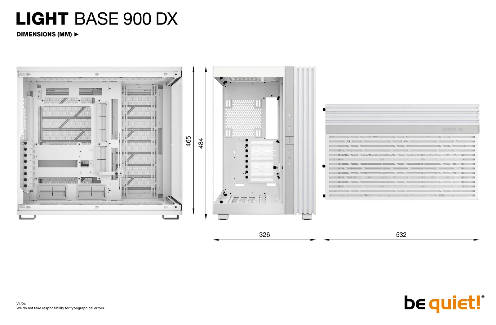 Be Quiet! Light Base 900 DX - FT - E-ATX - Seitenteil mit Fenster (Glas) - Weiß, Ansicht 2