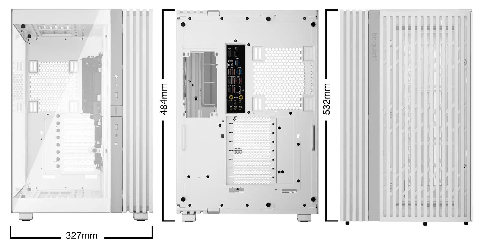 Be Quiet! Light Base 900 DX - FT - E-ATX - Seitenteil mit Fenster (Glas) - Weiß, Ansicht 3