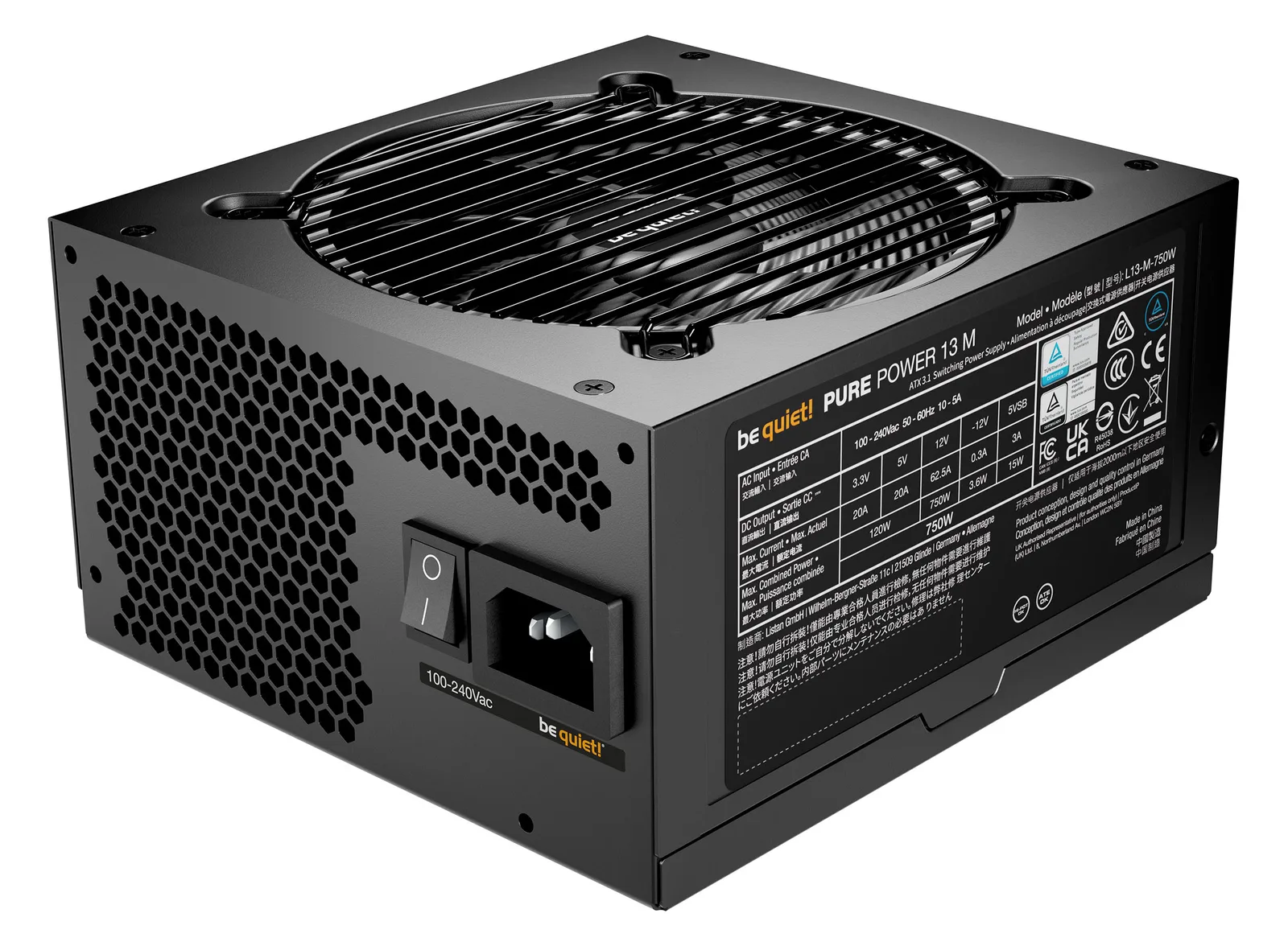 Be Quiet! Netzteil Pure Power 13 M - PC-/Server Netzteil - ATX - 750 W, Ansicht 3