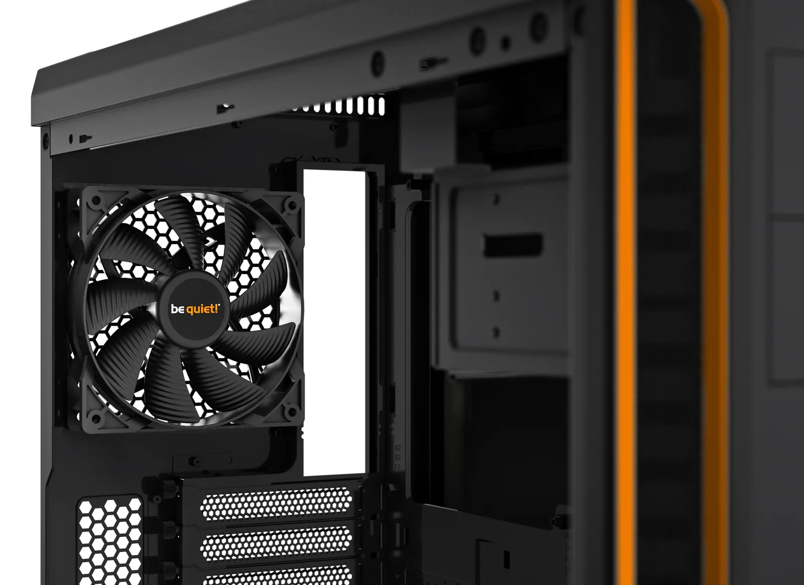 Be Quiet! Pure Base 600 Window - Tower - ATX - ohne Netzteil (ATX / PS/2) - Schwarz-Orange, Ansicht 2