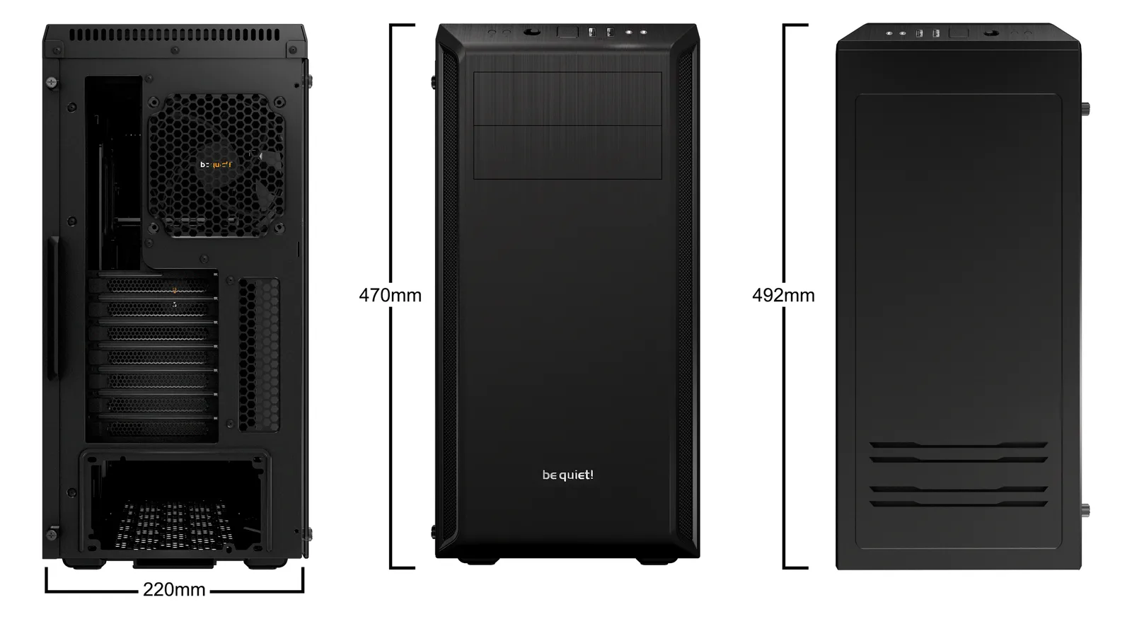 Be Quiet! Pure Base 600 Window - Tower - ATX - ohne Netzteil (ATX / PS/2) - Schwarz, Ansicht 4