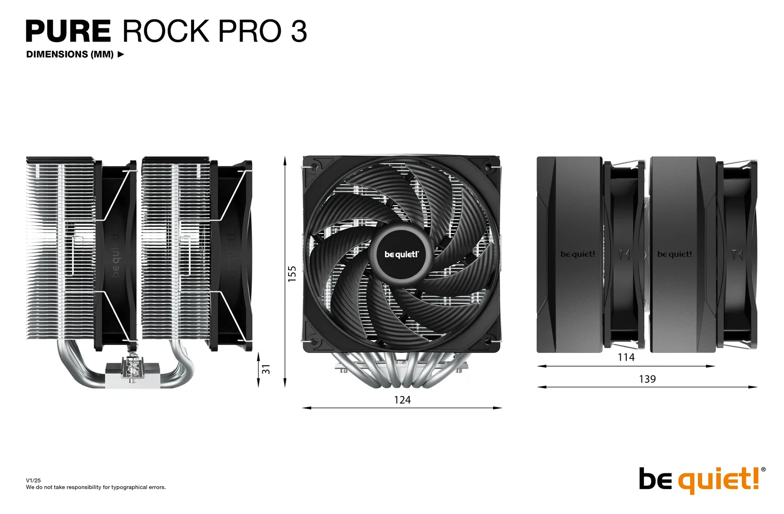 Be Quiet! Pure Rock PRO 3 CPU Kühler für Intel und AMD, Ansicht 2