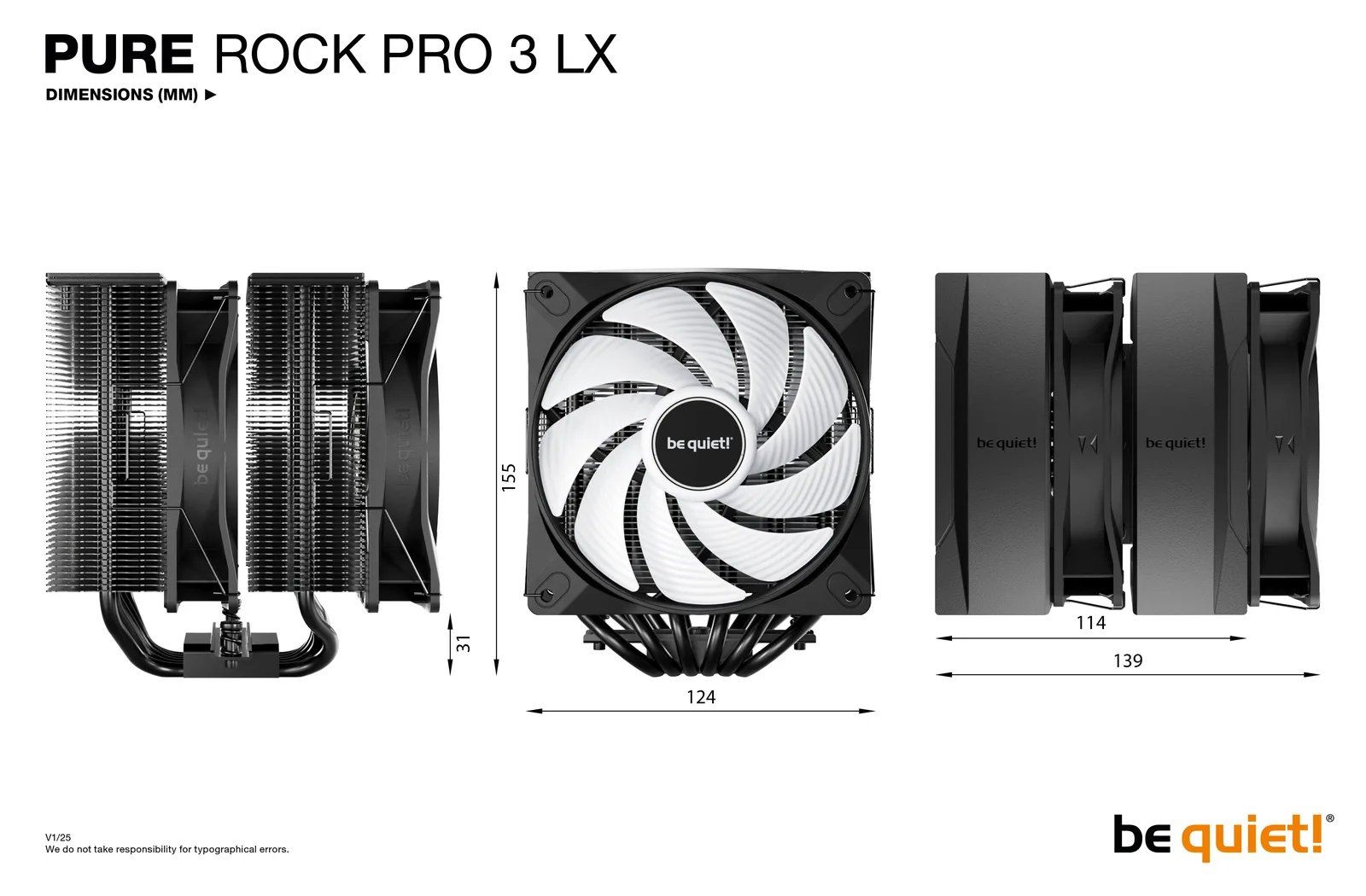 Be Quiet! Pure Rock PRO 3 LX ARGB CPU Kühler für Intel und AMD schwarz, Ansicht 2