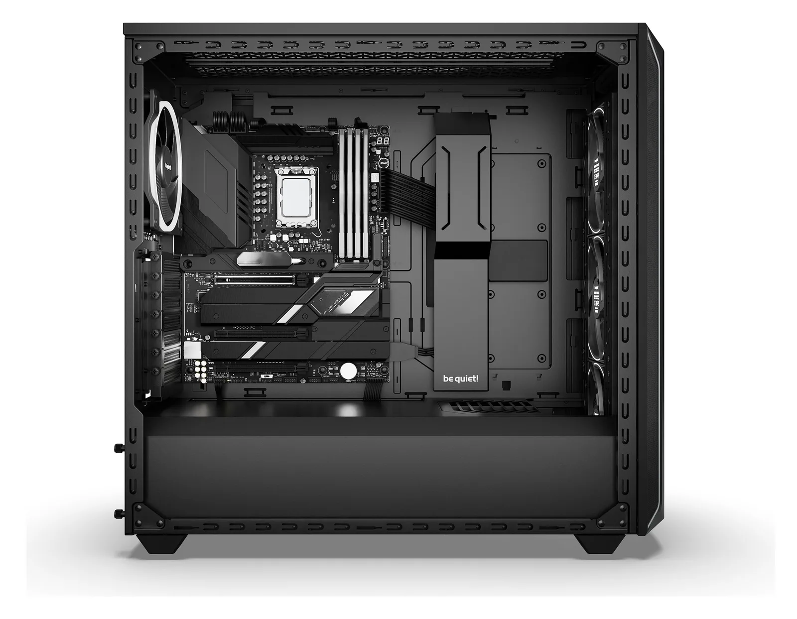 Be Quiet! SHADOW BASE 800 FX - Midi-Tower - E-ATX - Seitenteil mit Fenster (gehärtetes Glas) - Schwarz, Ansicht 4