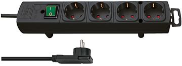 Brennenstuhl 1153100100 - 2 m - 4 AC-Ausgänge - Indoor - Schwarz - 320 mm - Schwarz von LumaTech