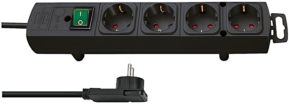Brennenstuhl 1153100100 - 2 m - 4 AC-Ausgänge - Indoor - Schwarz - 320 mm - Schwarz