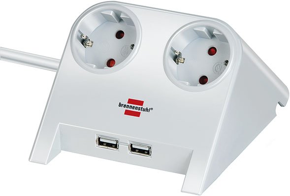 Brennenstuhl 1153520222 - 1,8 m - Drinnen - Weiß - 2 AC-Ausgänge - Weiß - 1 Stück(e)
