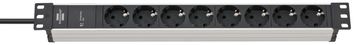 Brennenstuhl 1390007308 - 2 m - 8 AC-Ausgänge - Indoor - IP20 - Aluminium - Kunststoff - Schwarz - Silber von LumaTech