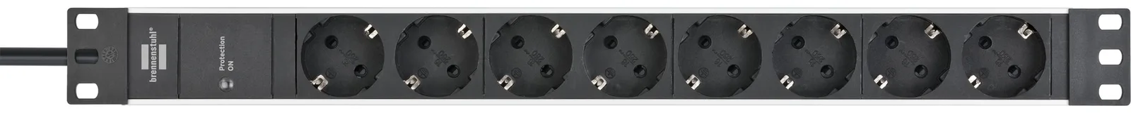 Brennenstuhl 1390007308 - 2 m - 8 AC-Ausgänge - Indoor - IP20 - Aluminium - Kunststoff - Schwarz - Silber, Ansicht 2