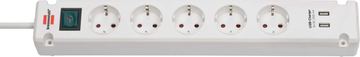 Brennenstuhl Bremounta - Steckdosenleiste - Ausgangsanschlüsse: 5 (2 x USB, 5 x Strom Typ F) - Weiß von LumaTech