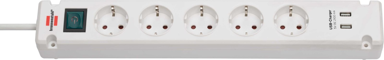 Brennenstuhl Bremounta - Steckdosenleiste - Ausgangsanschlüsse: 5 (2 x USB, 5 x Strom Typ F)