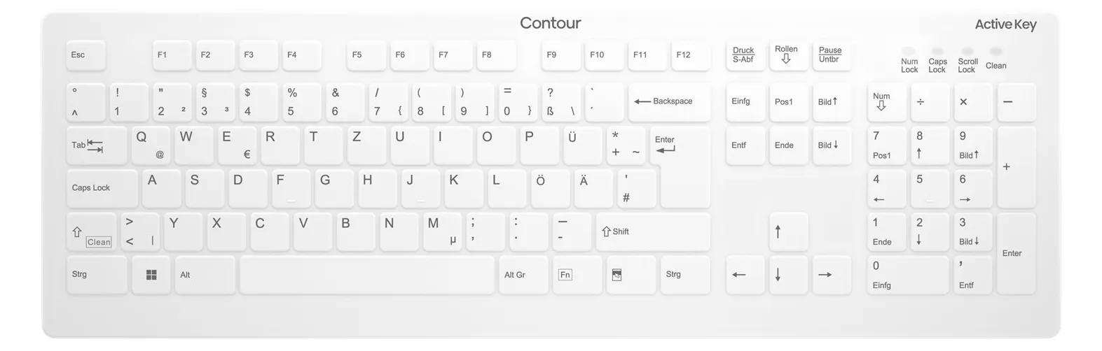 Cherry ACTIVE KEY MTA AK-C8112 Wireless weiß - TL: Deutsch, QWERTZ, Ansicht 3