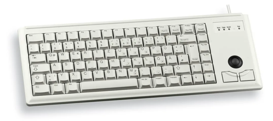 Cherry Compact-Keyboard G84-4400 - Tastatur - USB - TL: Deutsch, QWERTZ - Grau, Ansicht 3