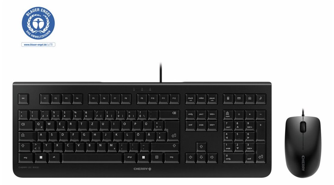 Cherry DC 2000 - Tastatur-und-Maus-Set - USB - TL: Ungarisch, QWERTZ